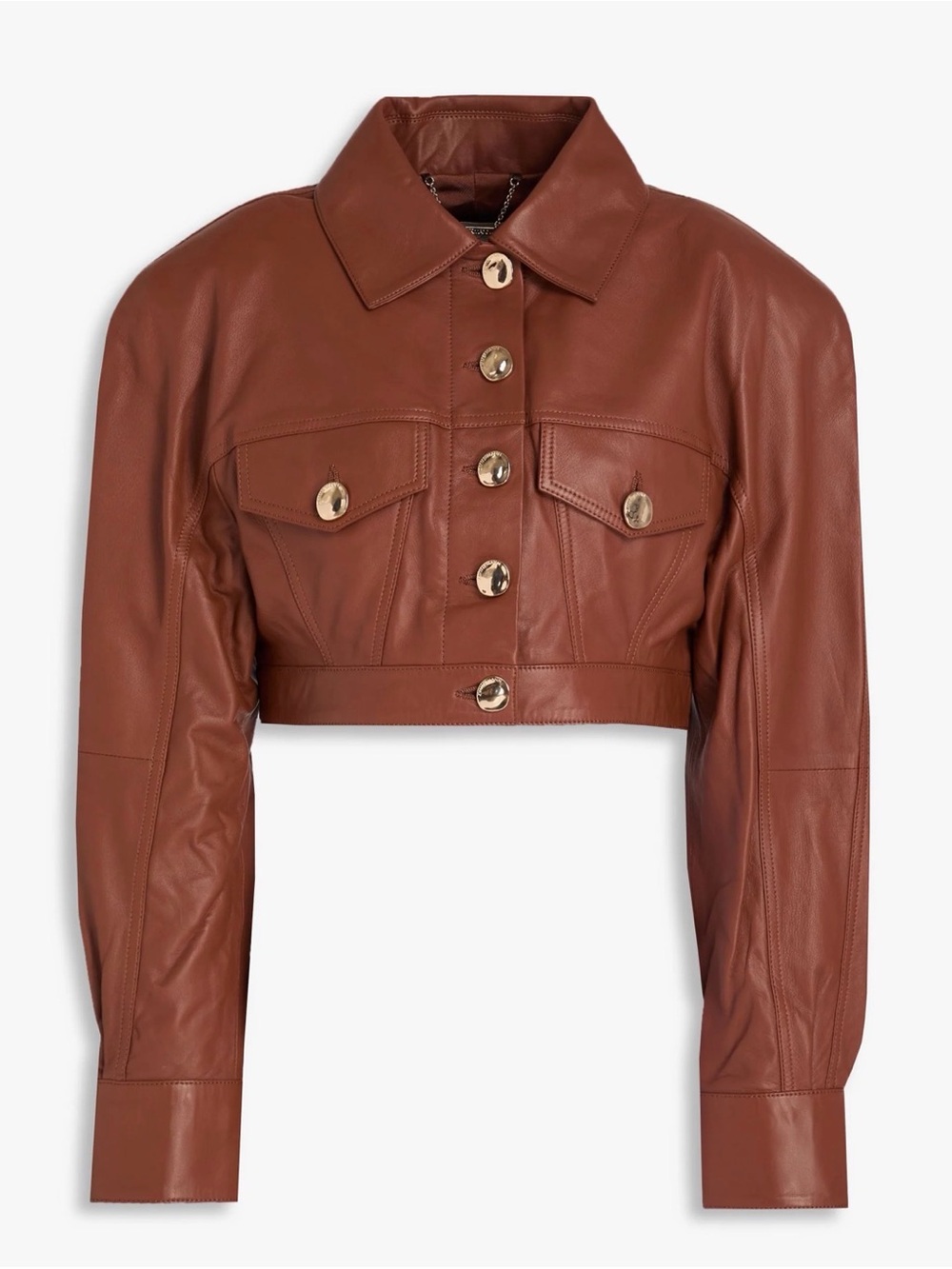 Women’s Zimmermann Cropped Lambskin Leather Jacket New with Tags